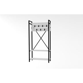 Cuier hol Alfa, alb/negru, pal melaminat 100%, 90x180x34 cm