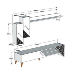 Set comoda TV si raft BERIL, nuc, PAL melaminat