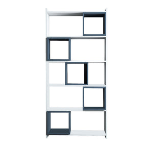 Set mobilier birou BOX, alb/albastru, PAL melaminat, 3 piese