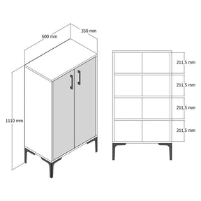 Pantofar Prag, nuc/negru, PAL melaminat, 60x111x35 cm