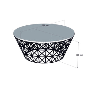Masuta cafea 845HCT5225, stejar/negru, PAL melaminat/metal, 90x90x38 cm