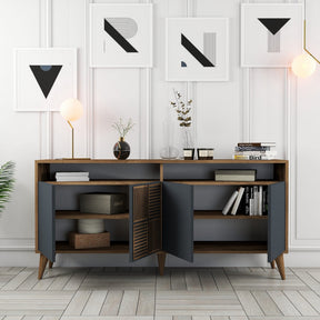 Comoda TV MILAN, nuc/gri antracit, PAL melaminat, 160x35x78 cm