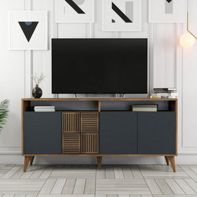 Comoda TV MILAN, nuc/gri antracit, PAL melaminat, 160x35x78 cm