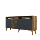 Comoda TV MILAN, nuc/gri antracit, PAL melaminat, 160x35x78 cm