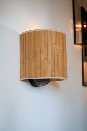 Aplica BAMBU 01, stejar, lemn/metal, 25x25x30 cm