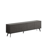 Comoda TV DUNE, gri antracit/negru, PAL melaminat, 180x30x50 cm