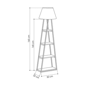 Lampa de podea Pal, 100% PAL melaminat, mocha deschis/negru, 50x165x22 cm