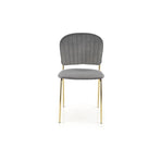Scaun tapitat K499, gri/auriu, stofa catifelata, 47x56x85 cm
