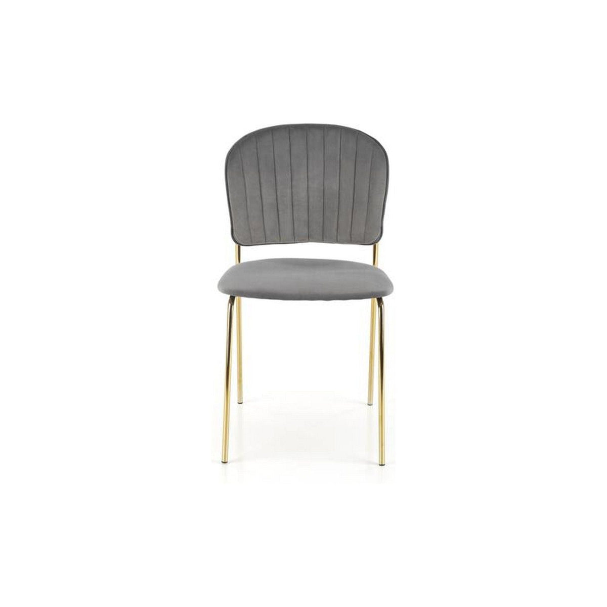 Scaun tapitat K499, gri/auriu, stofa catifelata, 47x56x85 cm