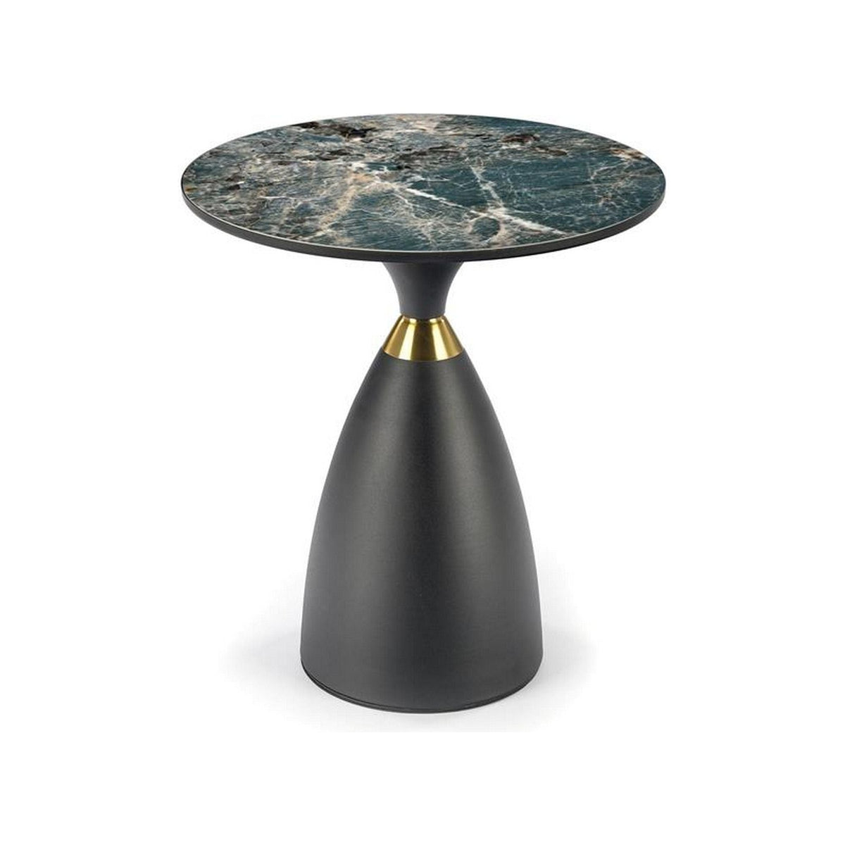 Masuta de cafea MORENA, negru/verde, ceramica, 50x52 cm