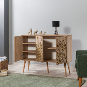 Comoda Mega-120, 100% PAL melaminat, stejar sonoma, 120x90x36 cm