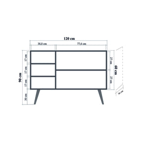 Comoda Mega-120, 100% PAL melaminat, stejar sonoma, 120x90x36 cm
