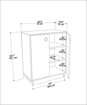 Comoda NUANSE, alb/nuc, PAL melaminat, 72x42x83 cm