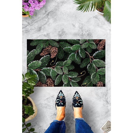 Covoras intrare Cone, 40x60 cm, PVC verde