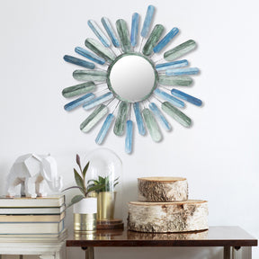 Decoratiune perete Metal Art Mirror Sun, 100% metal, multicolor, 75x75x5 cm