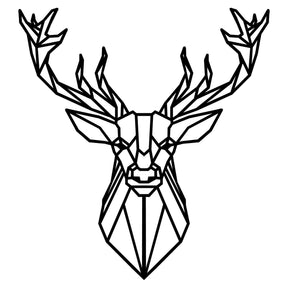 Decoratiune de perete Deer4, negru, metal, 60x65 cm