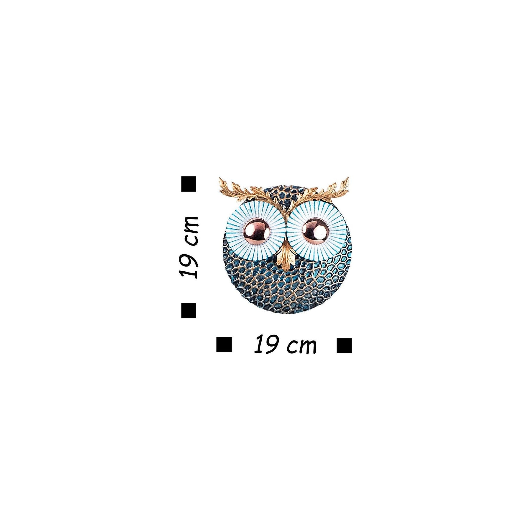 Decoratiune perete Owl 3, 100% metal, 19x19 cm