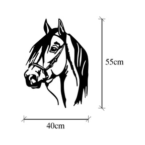 Accesoriu decorativ de perete Horse Head, 100% metal, negru, 40x55 cm