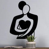 Decoratiune perete Love, 100% metal, negru, 70x52 cm