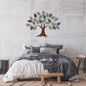 Decoratiune de perete Alder, maro/verde, metal 100%, 117x92 cm