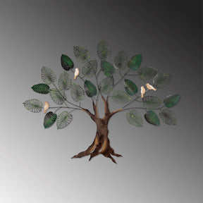 Decoratiune de perete Alder, maro/verde, metal 100%, 117x92 cm