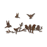 Decoratiuni perete RUSTY BIRDS 2, maro, metal