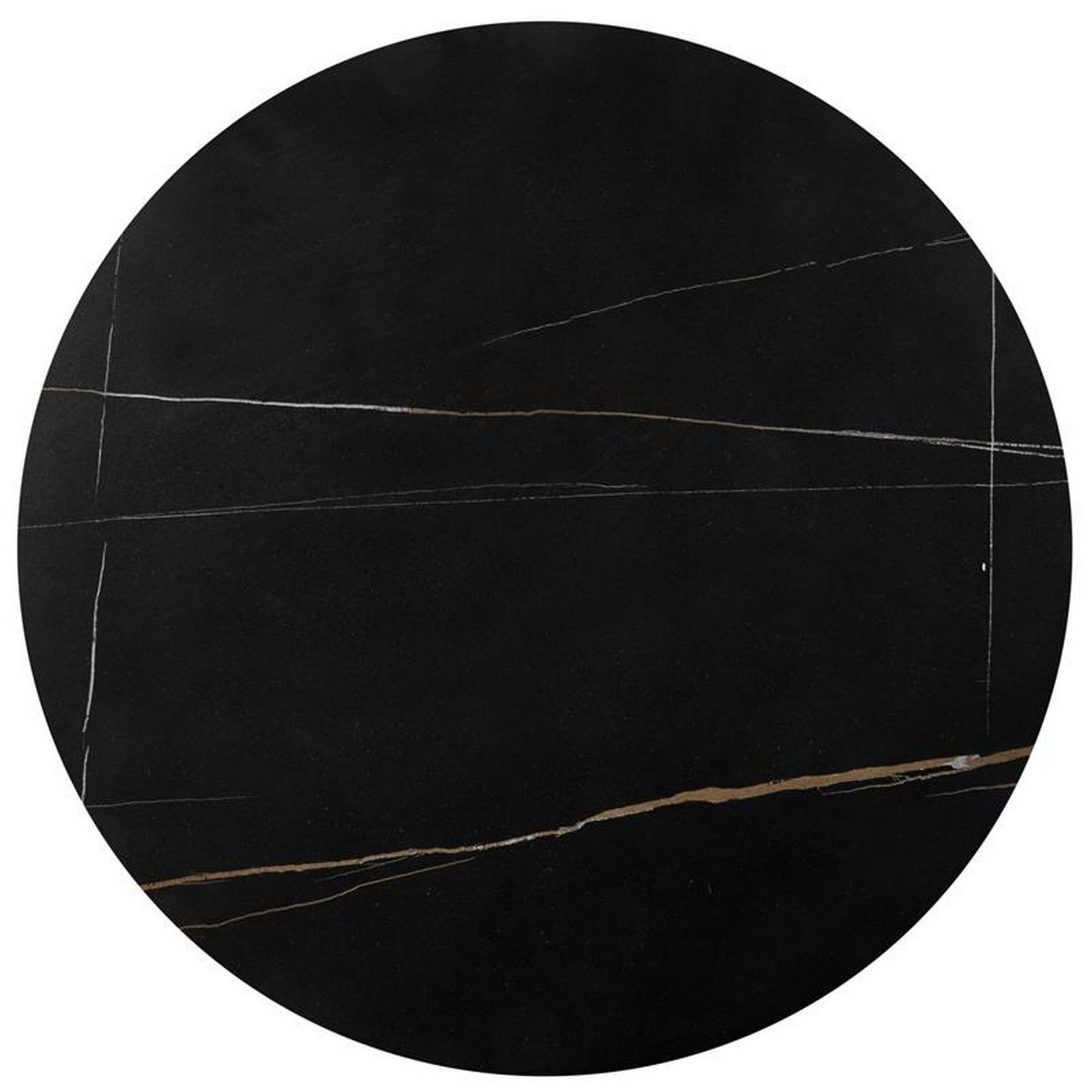 Set 2 masute FATIMA, negru/auriu, ceramica/metal, 63x50/48x43 cm
