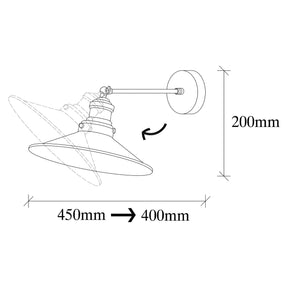 Lampa de perete 892OPV1233, negru, fier, 25x40 cm