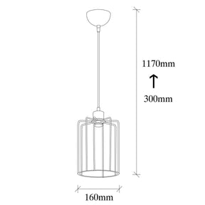 Lustra TEL 6606, negru, metal, 16x30-117 cm