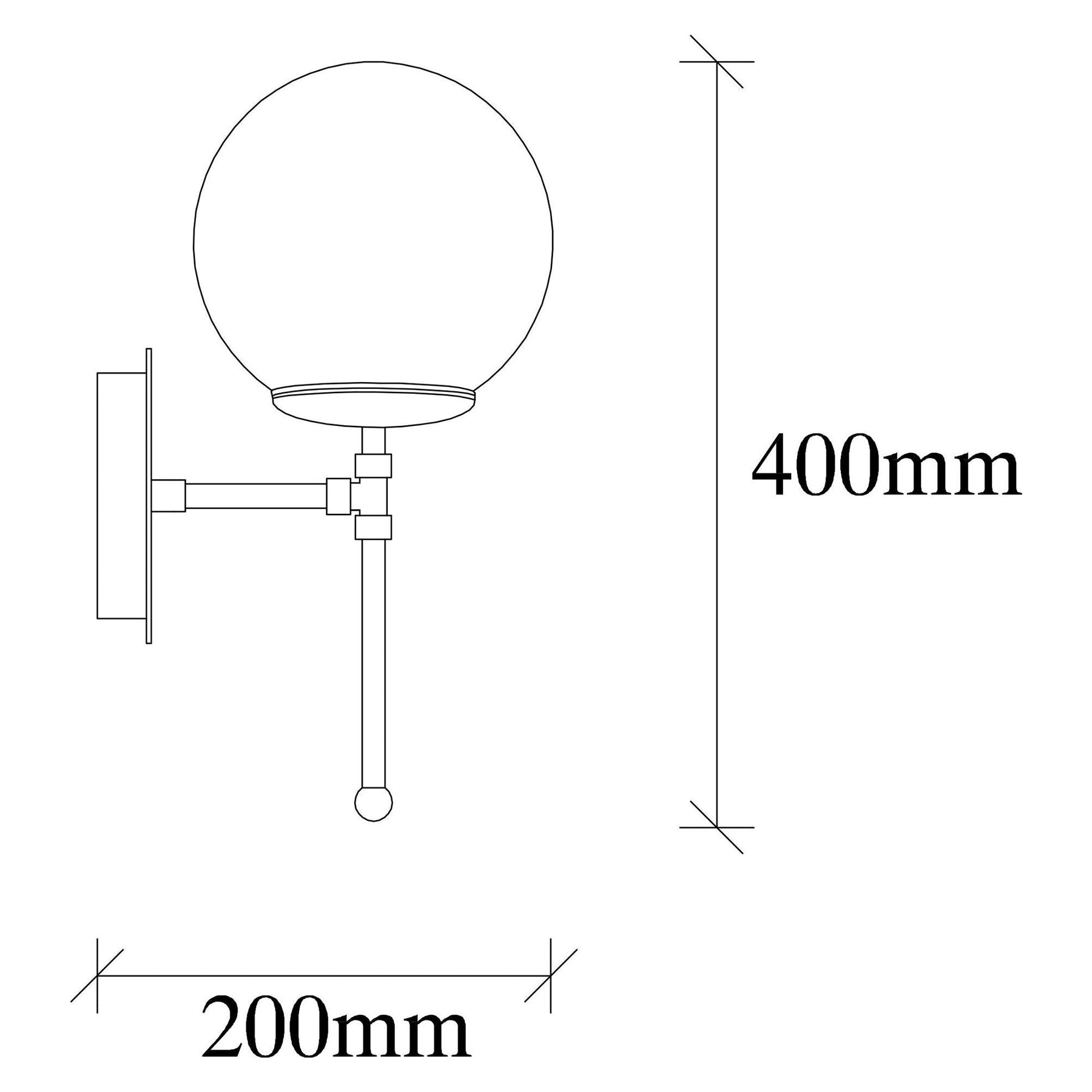 Lampa de perete Mudoni-MR-953, metal, 40x20 cm
