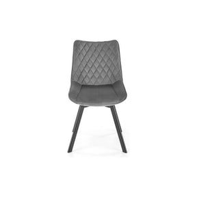Scaun tapitat K520, gri/negru, stofa catifelata, rotativ, 45x63x80 cm