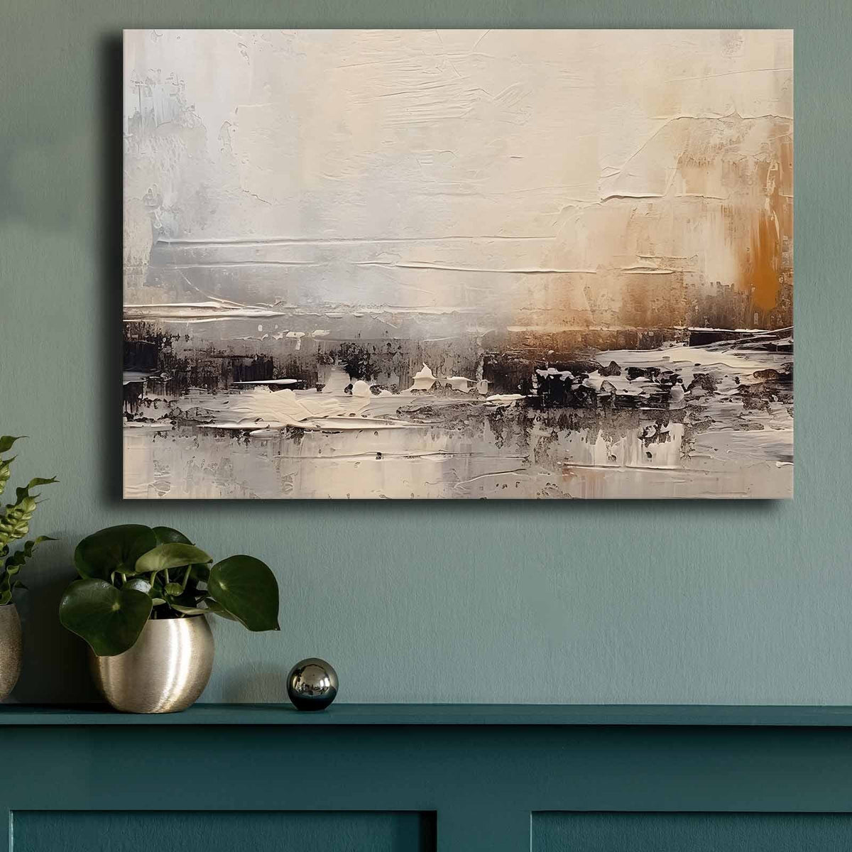 Tablou 895FNA1201, multicolor, panza/lemn, 100x70 cm