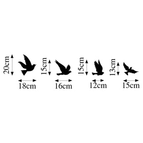 Decoratiune perete Pigeons-289, negru, 100% metal