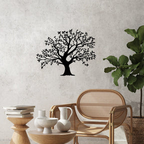 Accesoriu decorativ Monumental Tree-515, negru, 100% metal, 70x54 cm