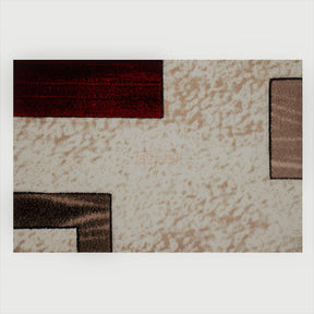 Covor POIANA 21 cu forme geometrice, crem/rosu, 150x80 cm