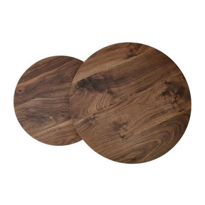 Set 2 masute de cafea OREO, nuc/negru furniruit, 53x45 cm si 43x35 cm