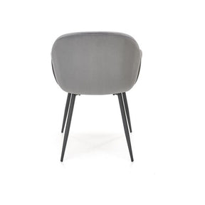 Scaun K480, stofa catifelata gri, 59x59x79 cm