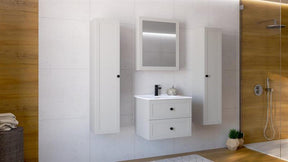 Dulap baie TORETO, casmir mat, PAL laminat, cu oglinda, 60x15x70 cm