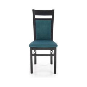 Scaun Gerard 2, negru/verde, stofa catifelata/lemn de fag, 44x55x97 cm
