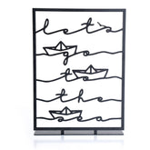 Accesoriu decorativ LET'S GO TO THE SEA, negru, metal, 18x25 cm