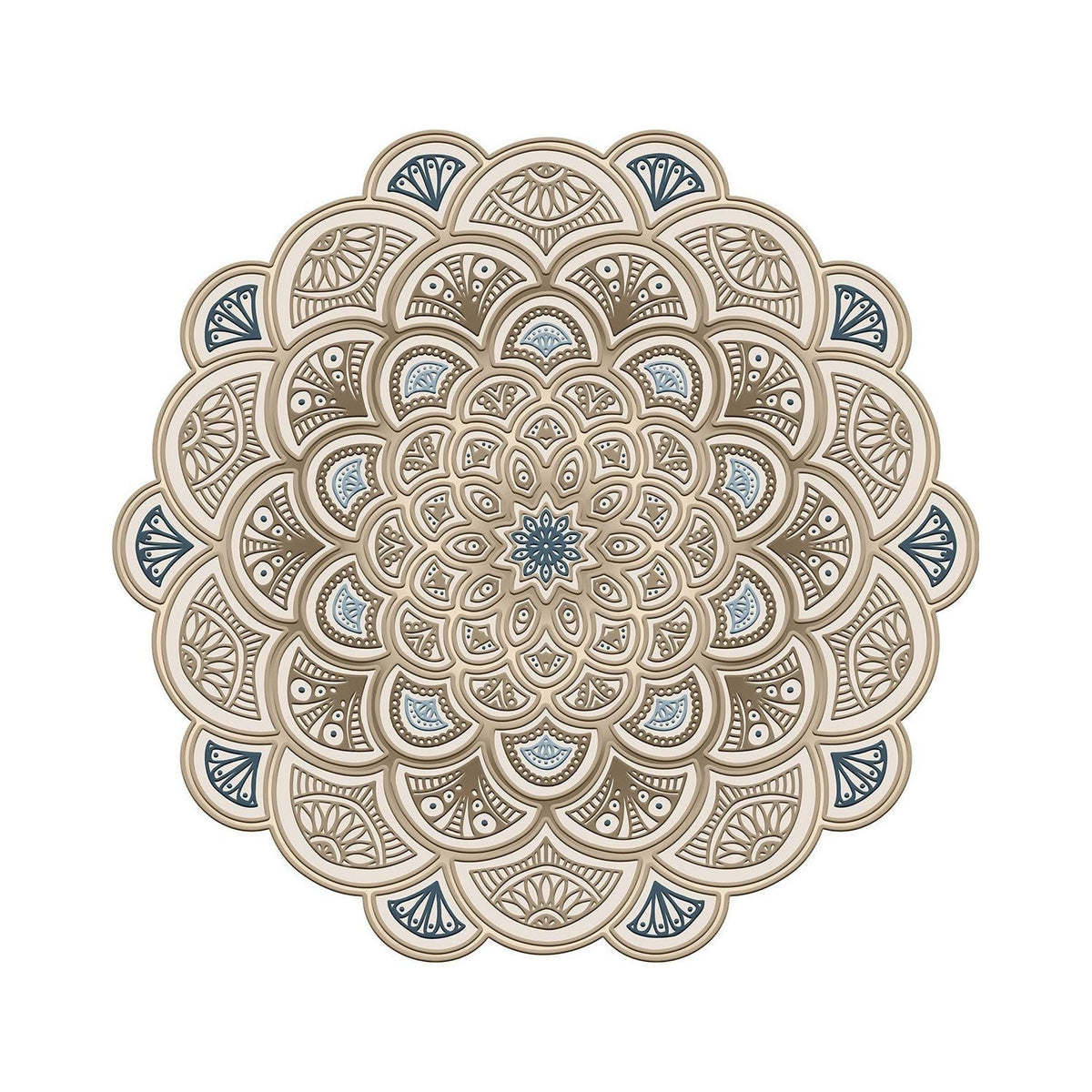 Covor, 180x180 cm, forma rotunda, poliester, crem, ALN600156KR18
