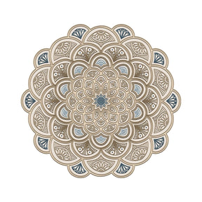 Covor, 180x180 cm, forma rotunda, poliester, crem, ALN600156KR18