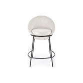 Scaun de bar H118, bej/negru, stofa clasica, 53x57x90 cm