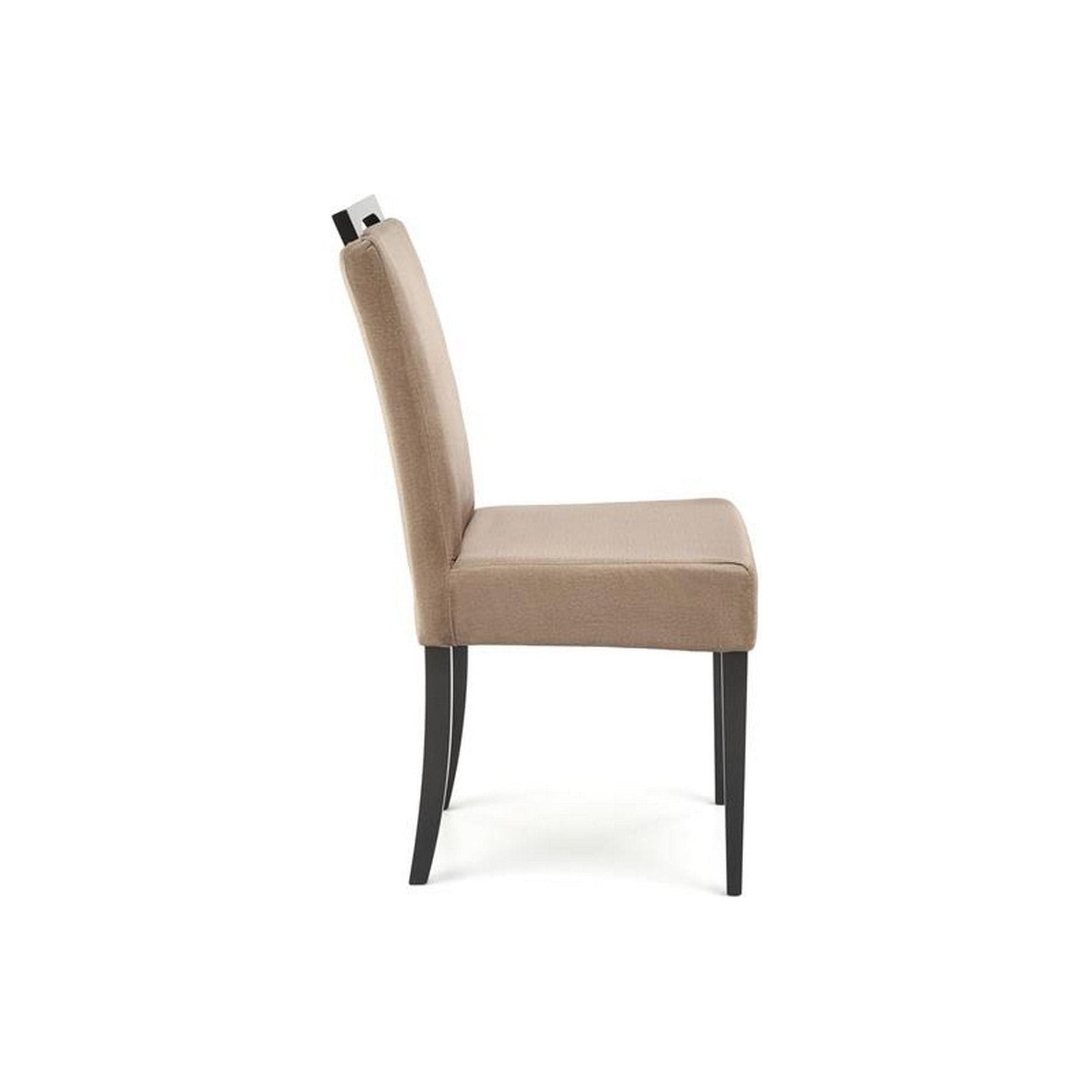 Scaun CLARION 2, negru/bej, lemn masiv/stofa catifelata, 42x52x97 cm