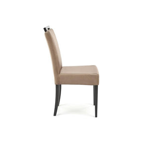 Scaun CLARION 2, negru/bej, lemn masiv/stofa catifelata, 42x52x97 cm