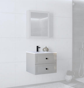 Dulap baie suspendat TORETO, casmir mat, PAL laminat, cu 2 sertare, 60x45x46 cm