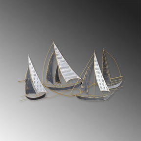 Decoratiune perete BARBAROS, metal, auriu/gri, 125×8×74 cm