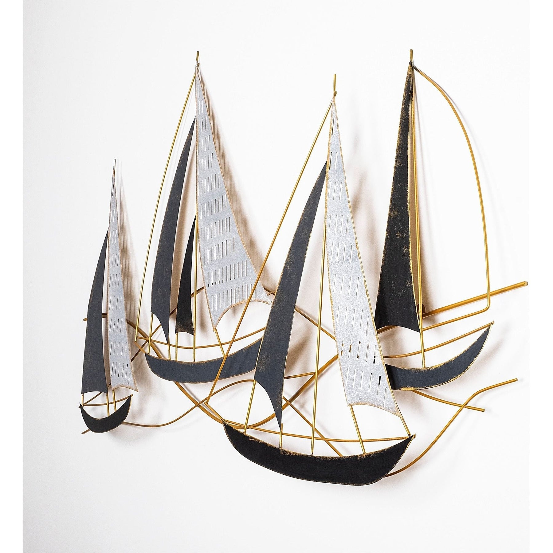 Decoratiune perete BARBAROS, metal, auriu/gri, 125×8×74 cm