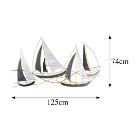 Decoratiune perete BARBAROS, metal, auriu/gri, 125×8×74 cm