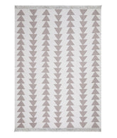 Covor 22994A, 80x150 cm, forma dreptunghiulara, bumbac, alb/bej